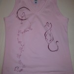 maglietta dipinta gatto