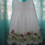 vestito decorato dipinto a mano papaveri